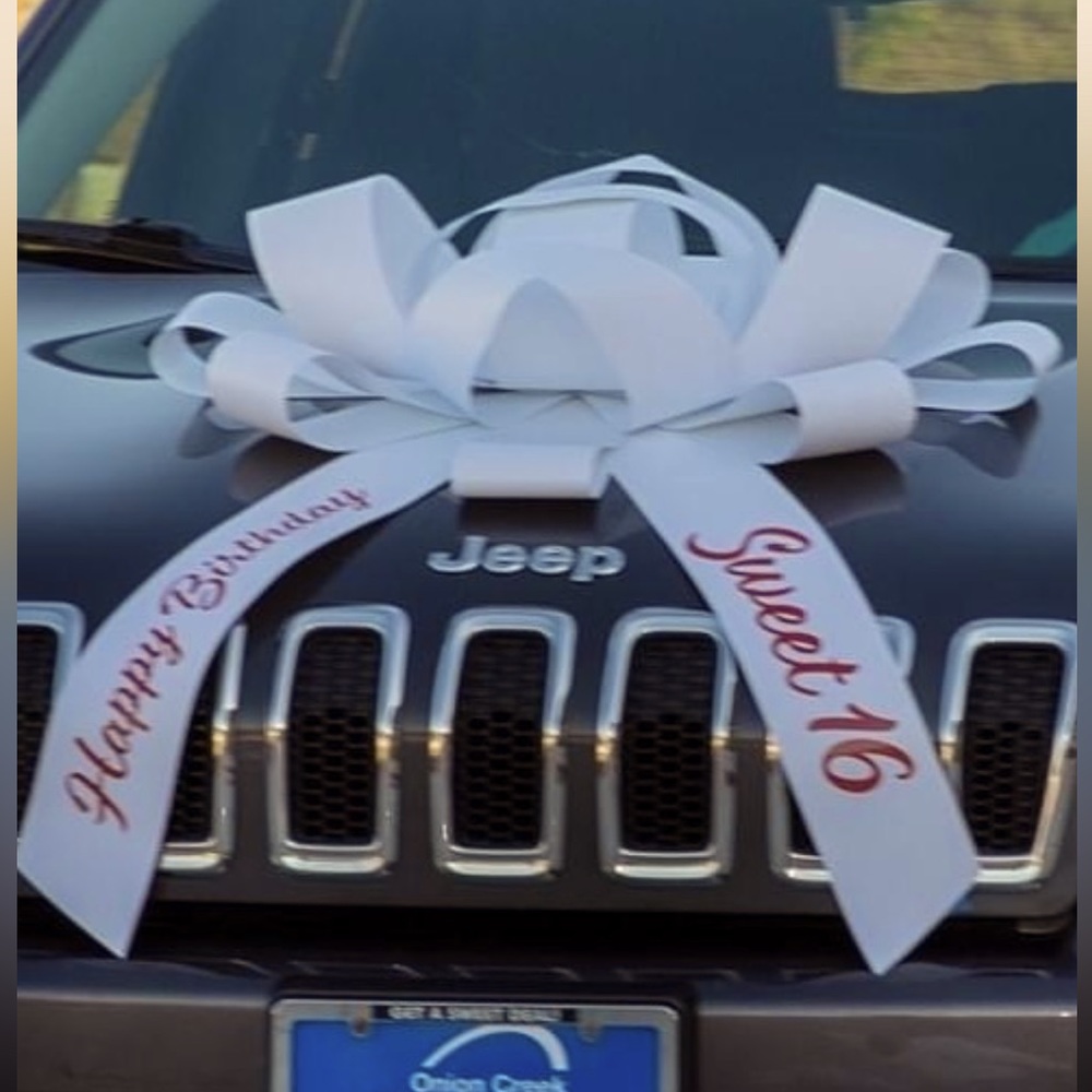 Car hood ribbon 🎀 16 birthday 🥳
